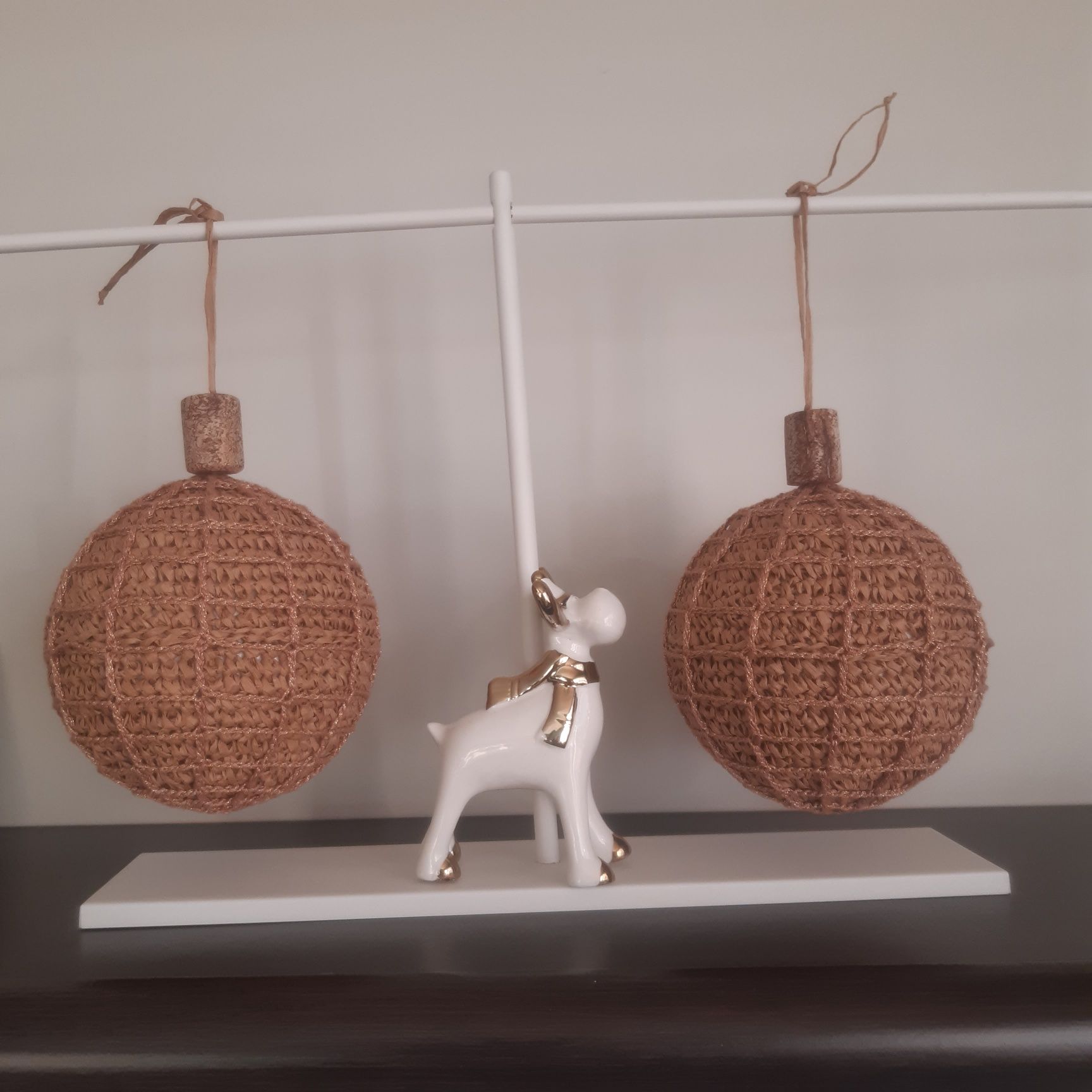 Bombka świąteczna boho handmade duża