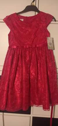 Nowa sukienka czerwona świąteczna 5,6,7 lat