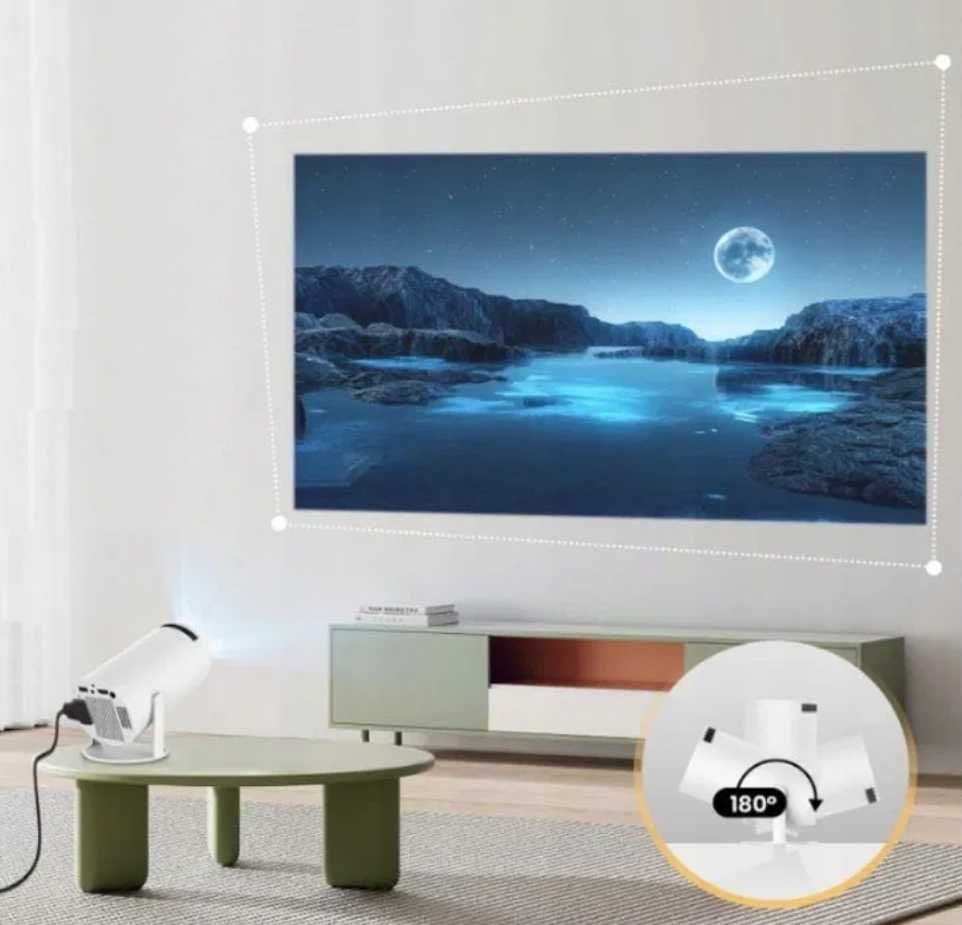 PROJEKTOR RZUTNIK Android TV WiFi UHD 4K Przenośny Smart Głośnik