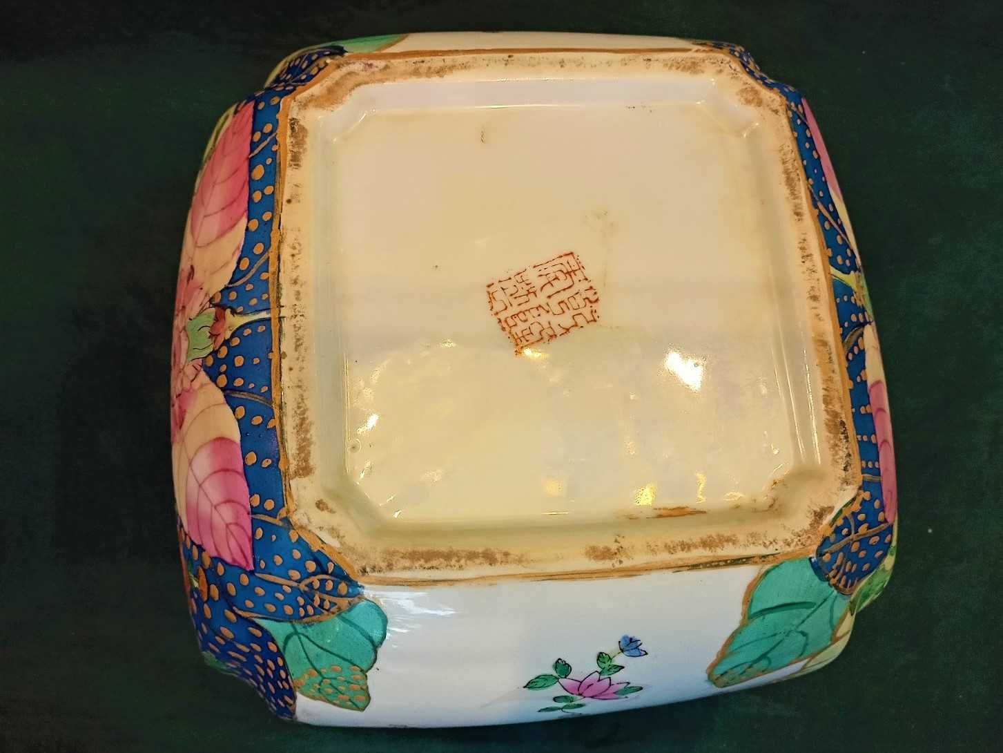 Pote e Centro Mesa Folha Tabaco Chinês