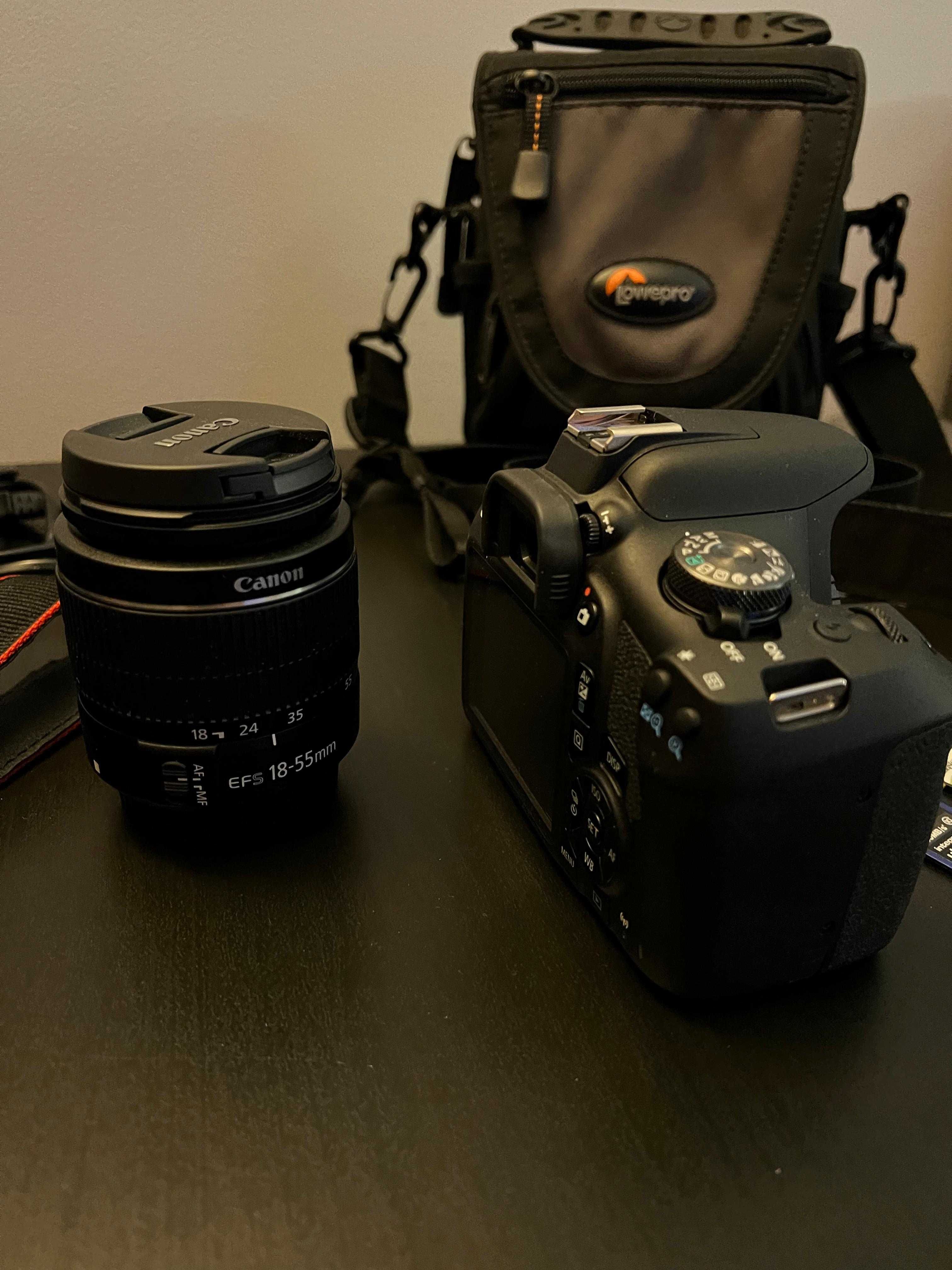 Kit Canon 2000D na Garantia + Acessórios.