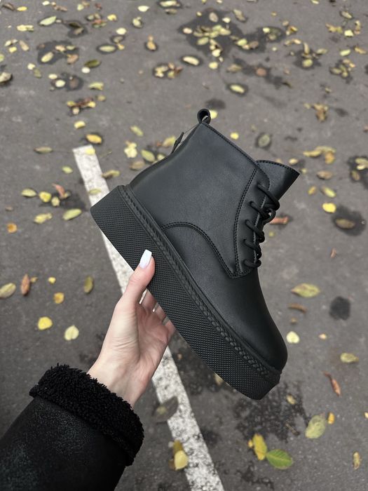 37,38,39 Останні пари натуральна шкіра зимові жіночі черевики чорні