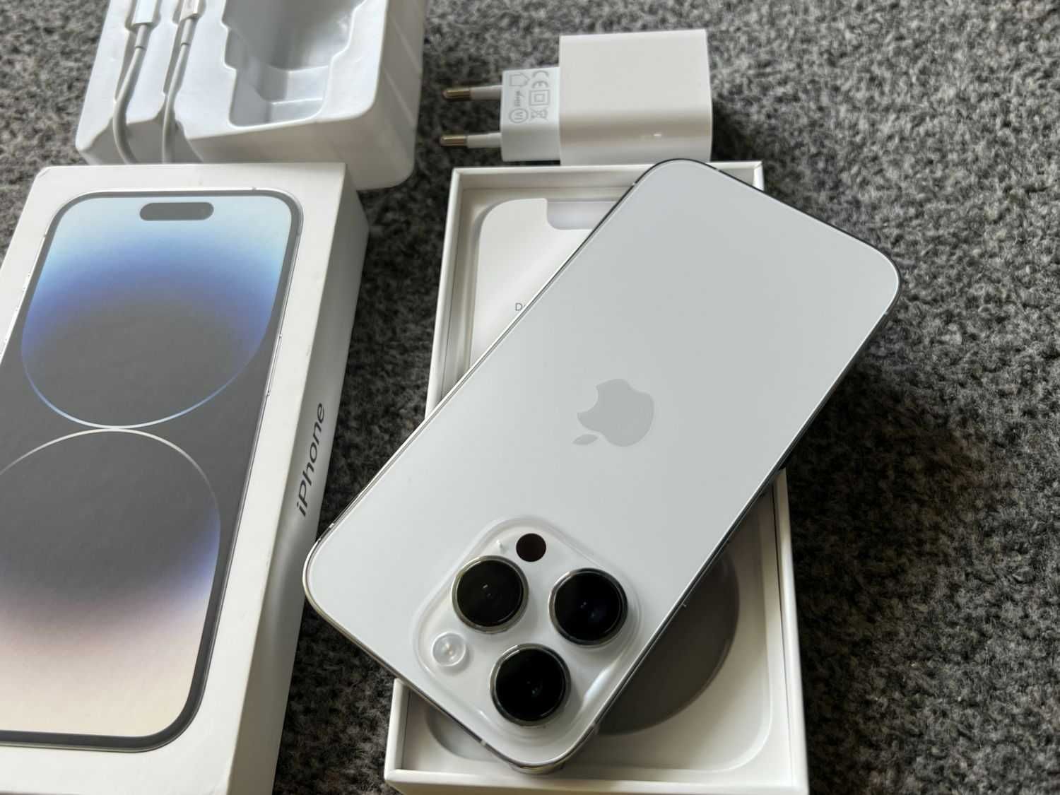 iPhone 14 Pro 128GB SILVER WHITE BIAŁY Bateria 97% Gwarancja +SZKŁO