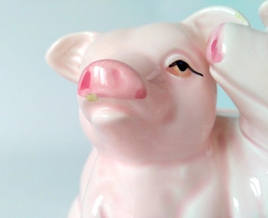 Osłonka doniczka ceramika zabawna świnki świnka