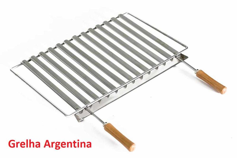 Vários tipos de Grelhas de Inox (grelha argentia ou peixe ou febras]