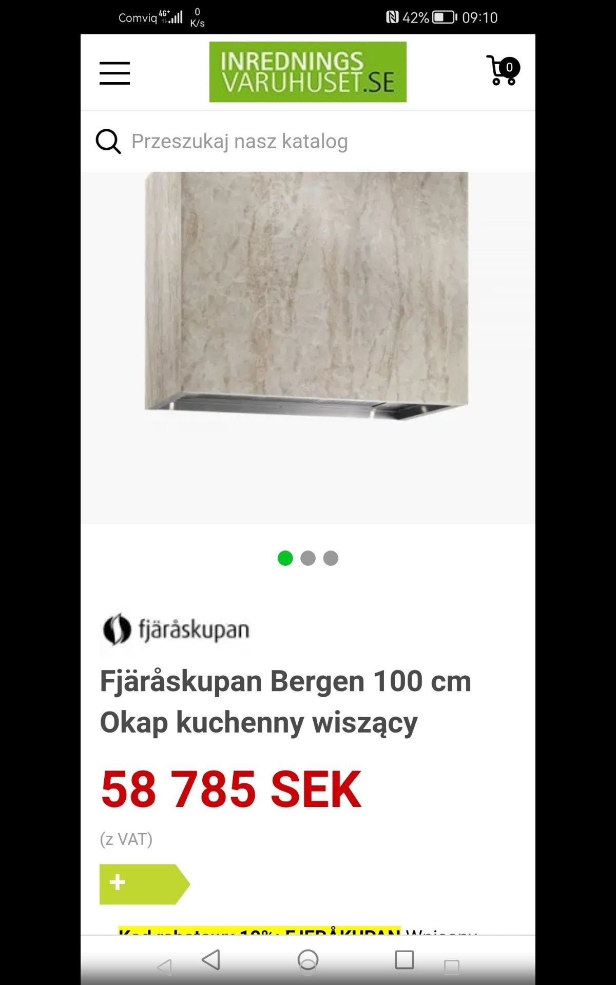 Okap wentylator kuchenny Fjaraskupan Bregen