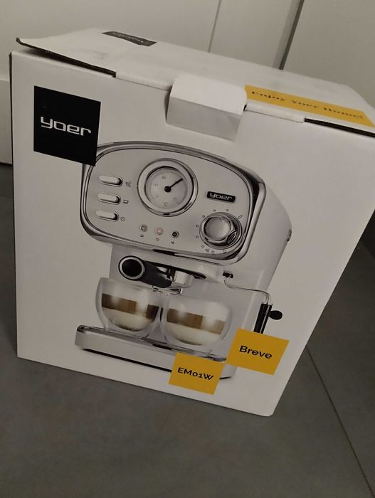 Ekspres ciśnieniowy Yoer 1100 W 15 bar + spieniacz do mleka