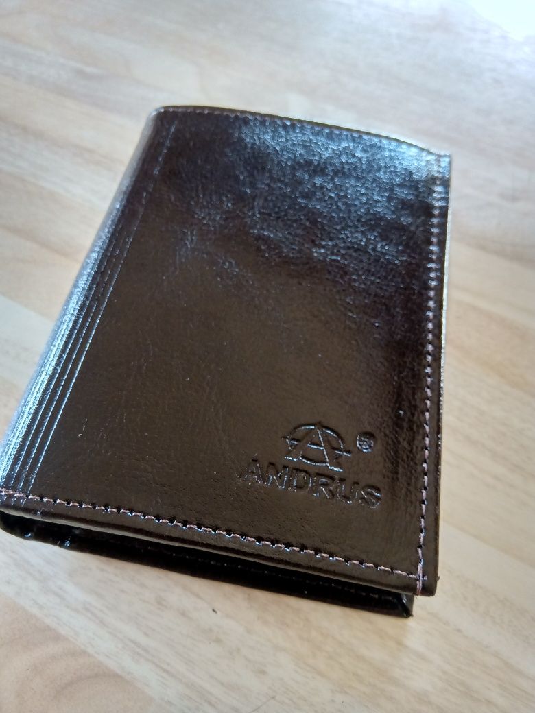 Skórzany męski portfel brąz ANDRUS