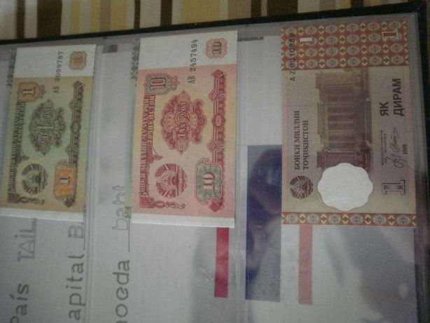 TAJIQUISTÃO 5 Notas Não circuladas conforme as fotos, de duas Séries