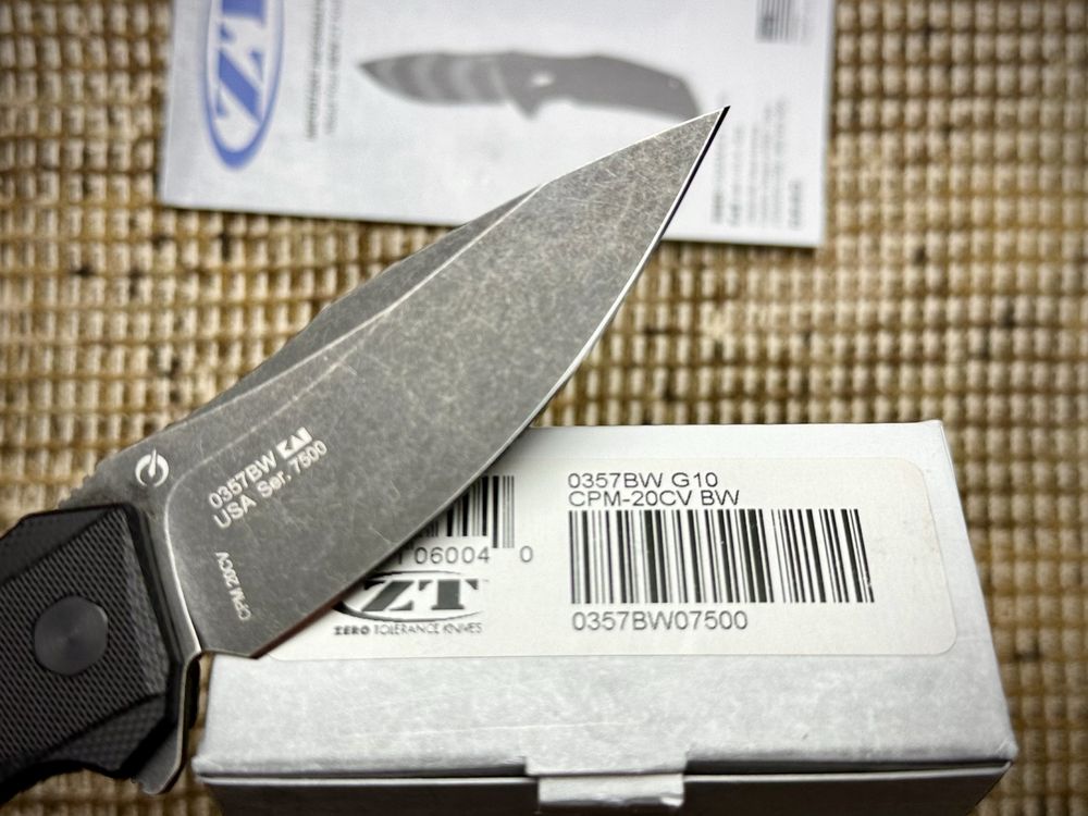 Нож ZT Zero Tolerance 0357BW BlackWash CPM-20CV