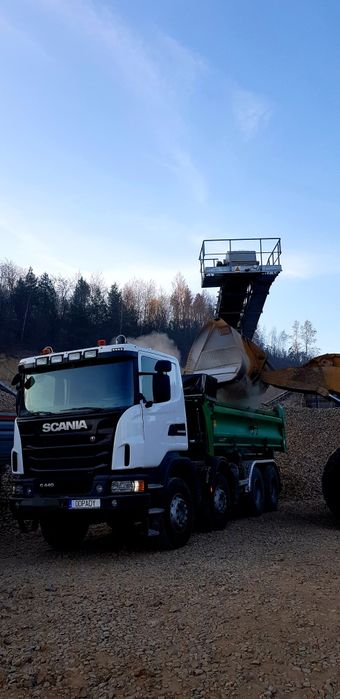 transport wywrotką materiałów sypkich kamień tłuczeń kliniec