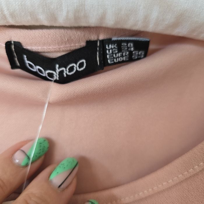 Sukienka boohoo 46 48 długi rękaw koktajlowa midi asos wieczorowa