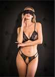 Venus erotyczny komplet biustonosz bustier+stringi ouvert+ opaska 48/5