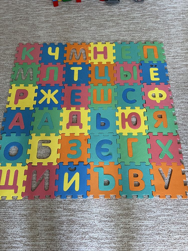 Дитячий коврик килимок алфавіт + кубики