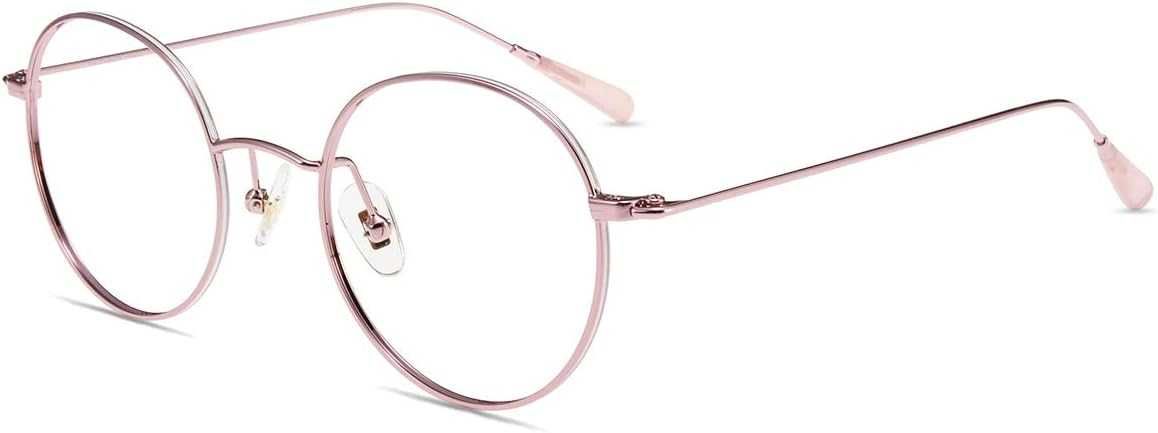 Okulary 0,00 z ochroną UV400 do monitora, zerówki różowe