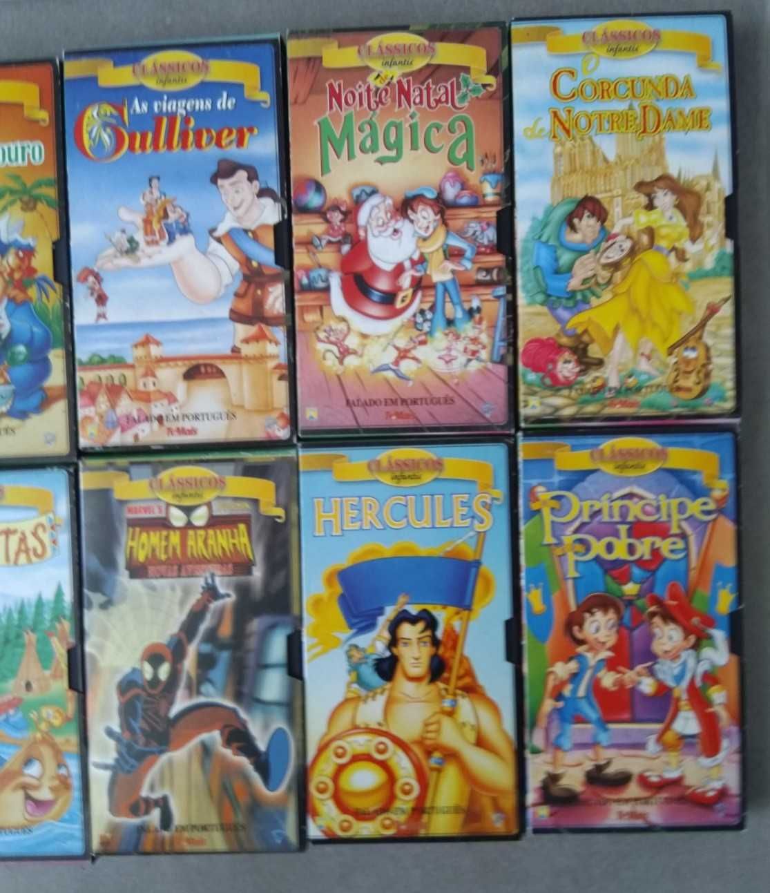 Coleção Cassetes VHS c/ Histórias Infantis Clássicas-Desenhos Animados