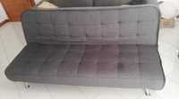 Sofá Cama 3 lugares reclinável Click Clack tecido cinza escuro