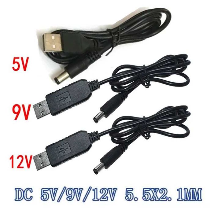 Кабель DC USB інвертор 5V 9V 12V від павербанка для роутерів та ін.