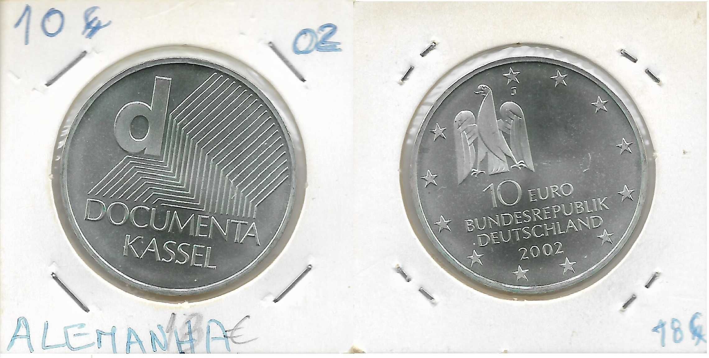 Alemanha. 5 moedas prata de 10 euros. Todas diferentes. Sem circular.