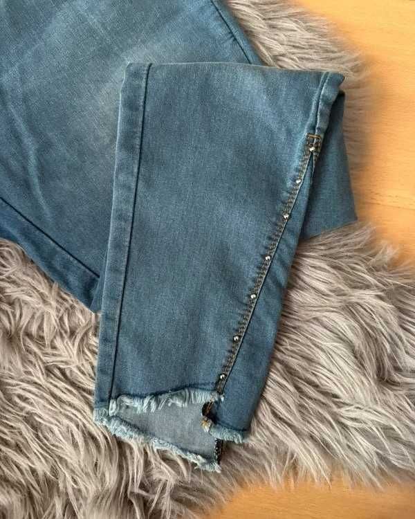 Jeansy damskie basic casual high weist skinny denim bawełniane 42/XL