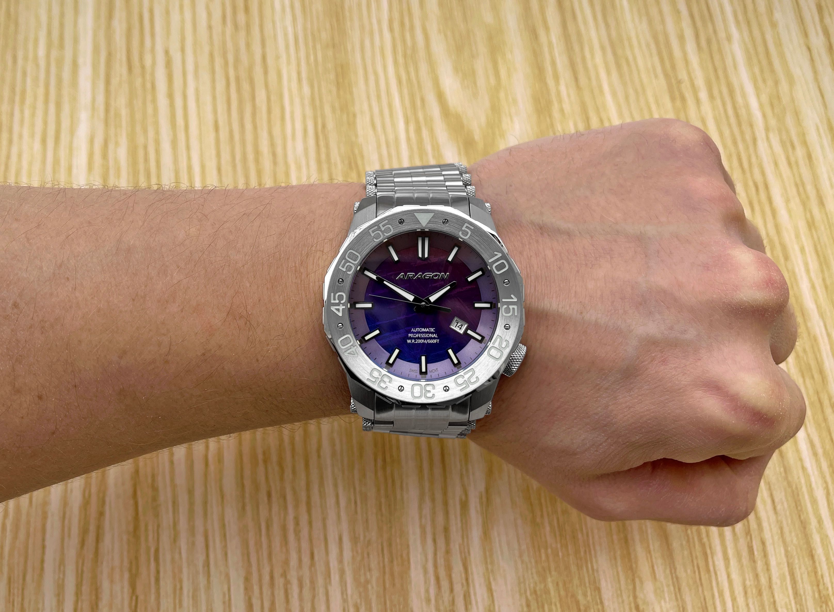 Часы ARAGON Sea Charger Meteorite Blue LE 50 mm. Swiss Automatic