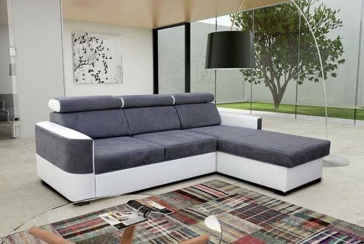 Duży rozkładany narożnik VERDI Funkcja spania, Pojemnik, do Salonu