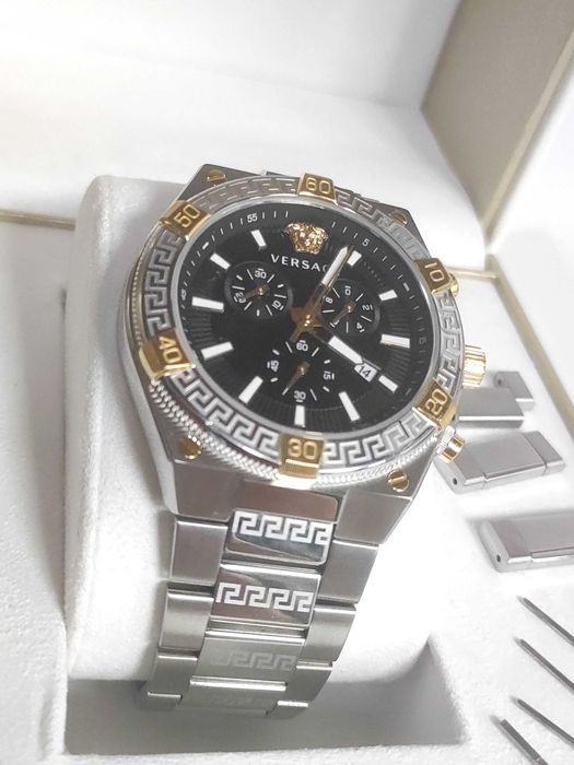 Zegarek męski Versace Sporty Greca Chrono VESO01123 komplet stan BDB!