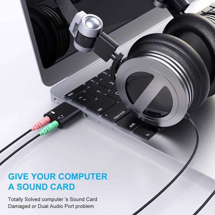 Zewnętrzna karta dźwiękowa USB Sound Card do komputera laptopa PS4 PS5