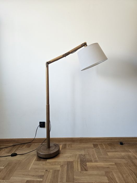 Drewniana lampa podłogowa Zicoli Limbach mid century modern loft