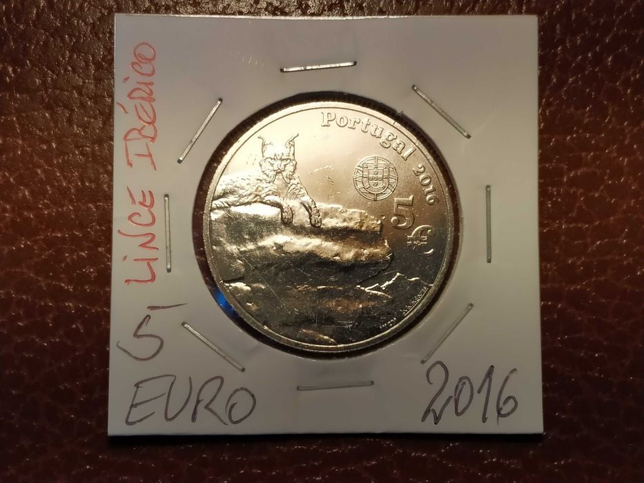 Portugal moeda de 5 euro de 2016 comemorativa Lince Ibérico (cada)