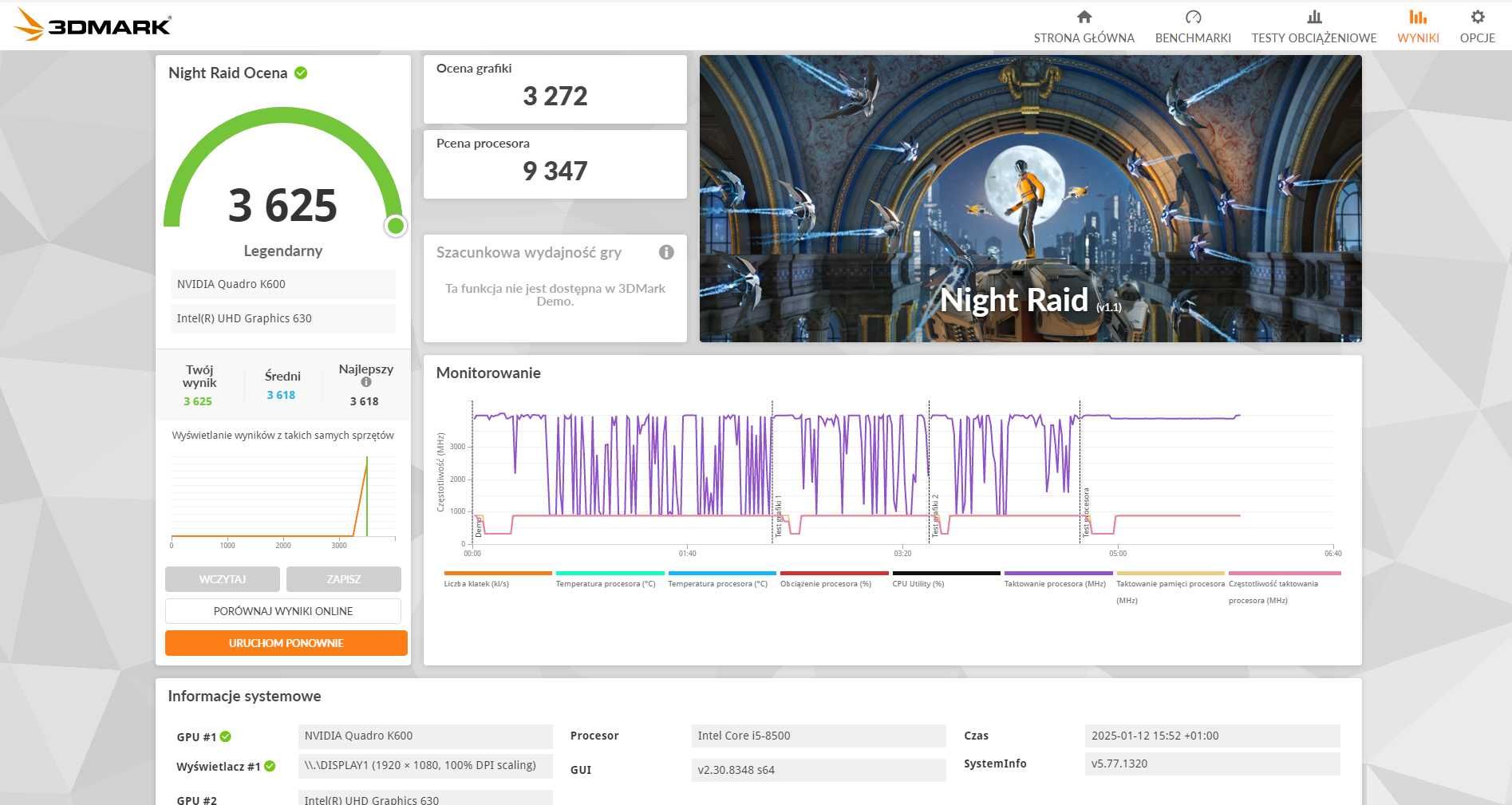 NVIDIA Quadro K600 test w 3DMark 1GB DP DVI-I Low Profile