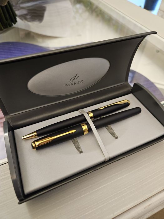 Набір ручок Parker Sonnet Matte Black GT (перо + кулькова/ролер)