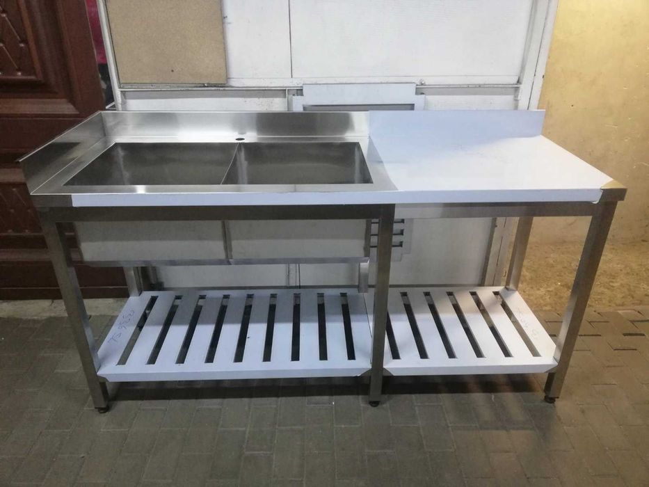 Стіл з нержавійки, мийка, стелаж, полиця. Меблі з нержавіючої сталі