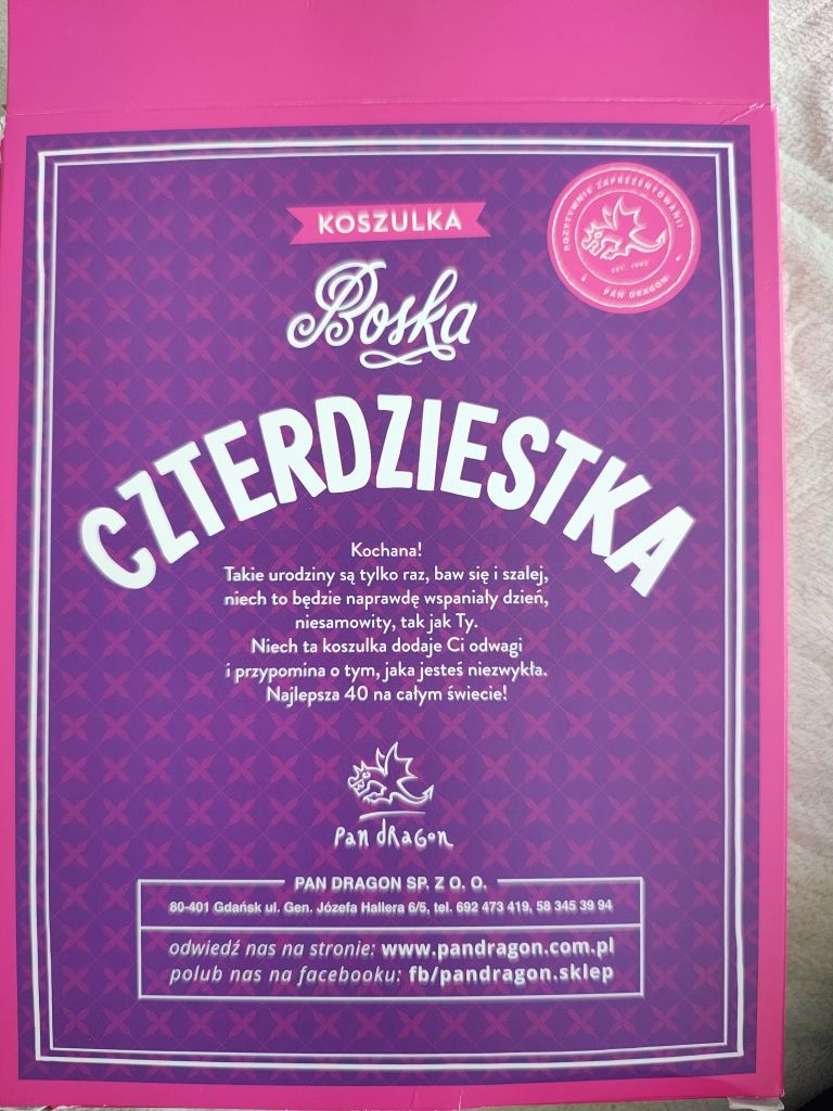 Koszulka na 40 urodziny