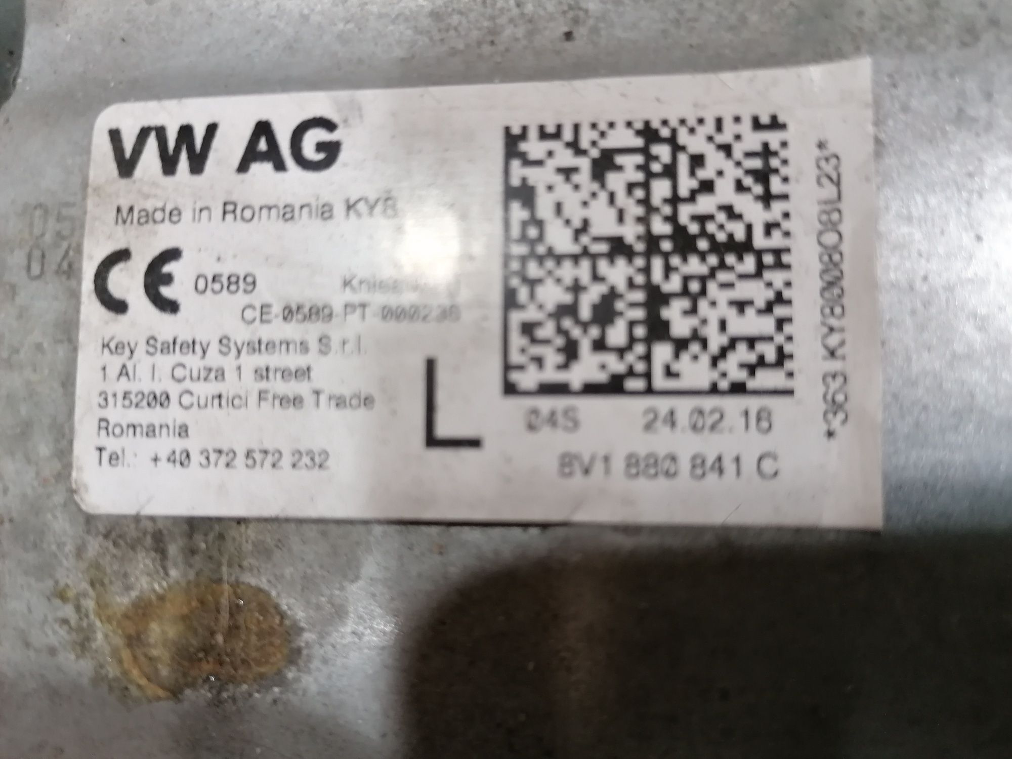 Audi A3/S3 /RS 3 /de 2013/2014/2015/2016/17/18/ 2019 Airbg dos joelhos