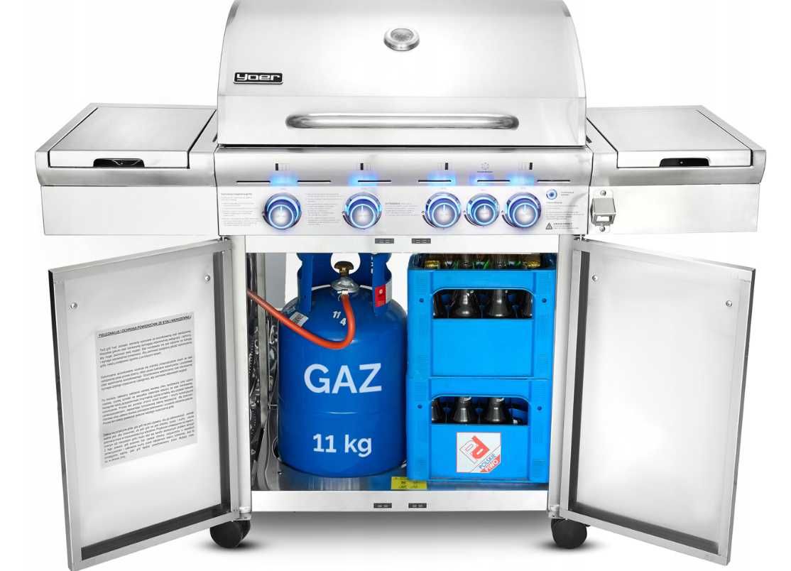 Grill gazowy Ogrodowy ŻELIWNY nierdzewny 4+1