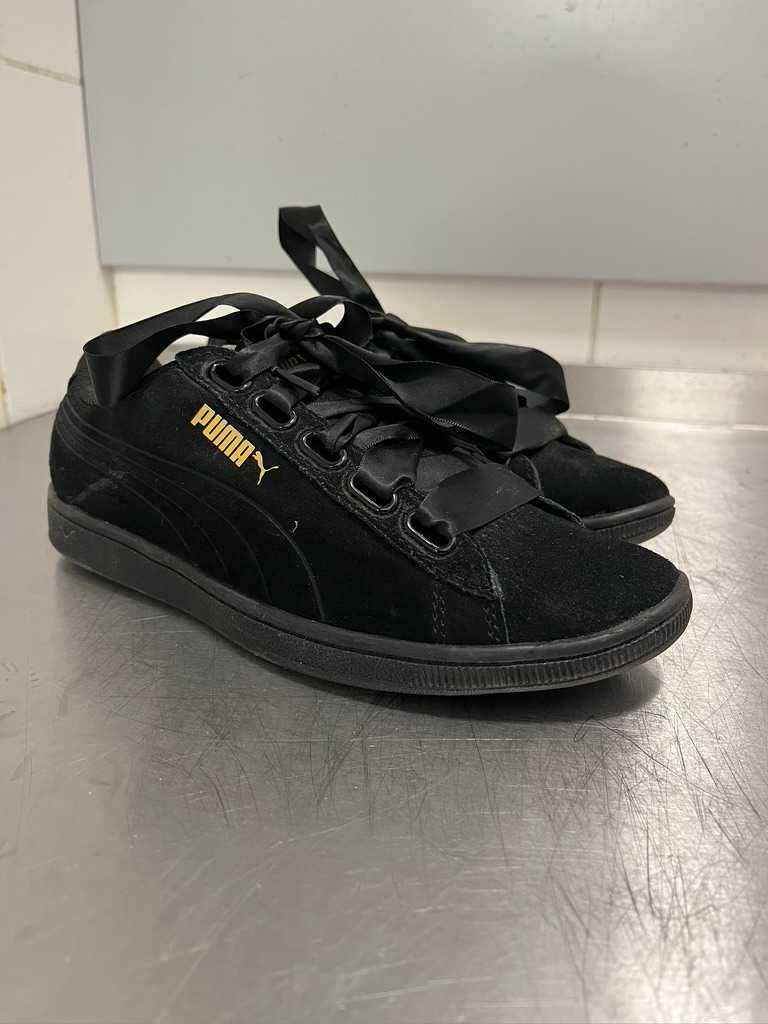 Puma czarne vikky ribbon satin