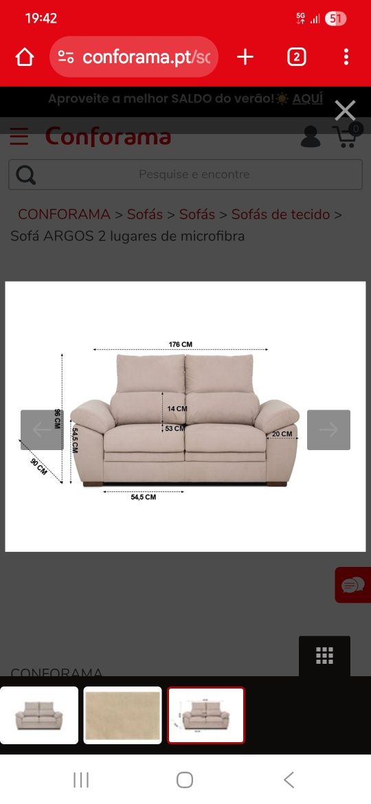 Vendo sofá 2 lugares