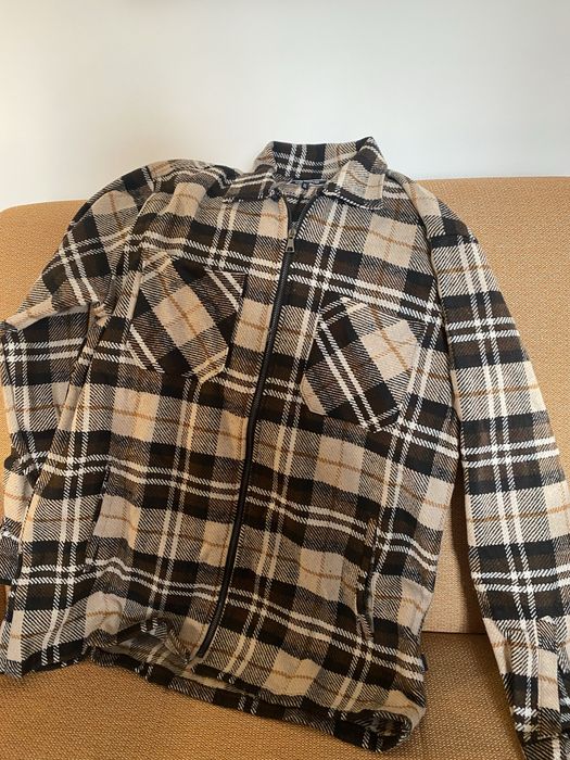 Flanelowa koszula kurtka w kratę - rozmiar XL - marka Carisma