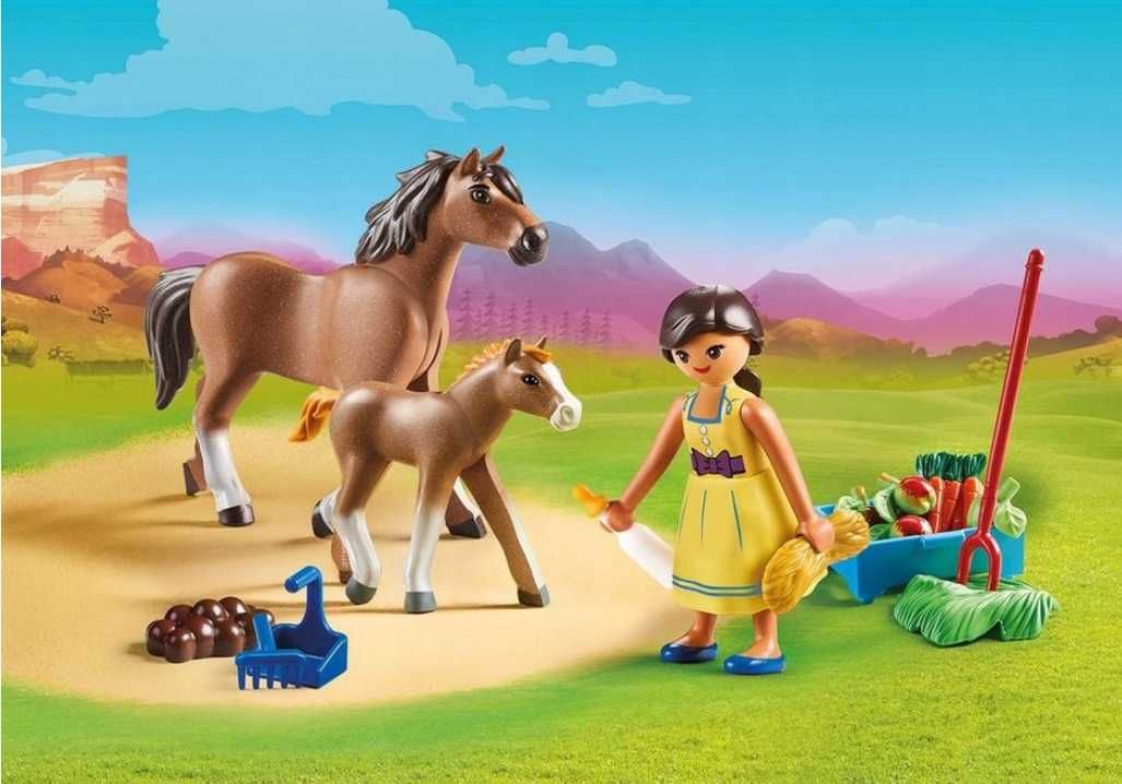 Playmobil Mustang z dzikiej doliny Pru z koniem i źrebakiem 70122