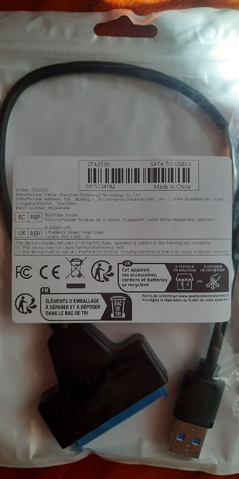 кабель адаптер високошвидкісний USB 3.0 до SATA III для 2.5-дюймових H