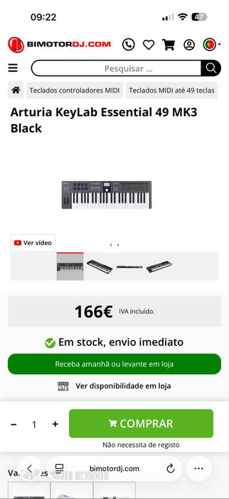 Keylab Essential 49 MKIII 1 mes de uso. Factura e garantia