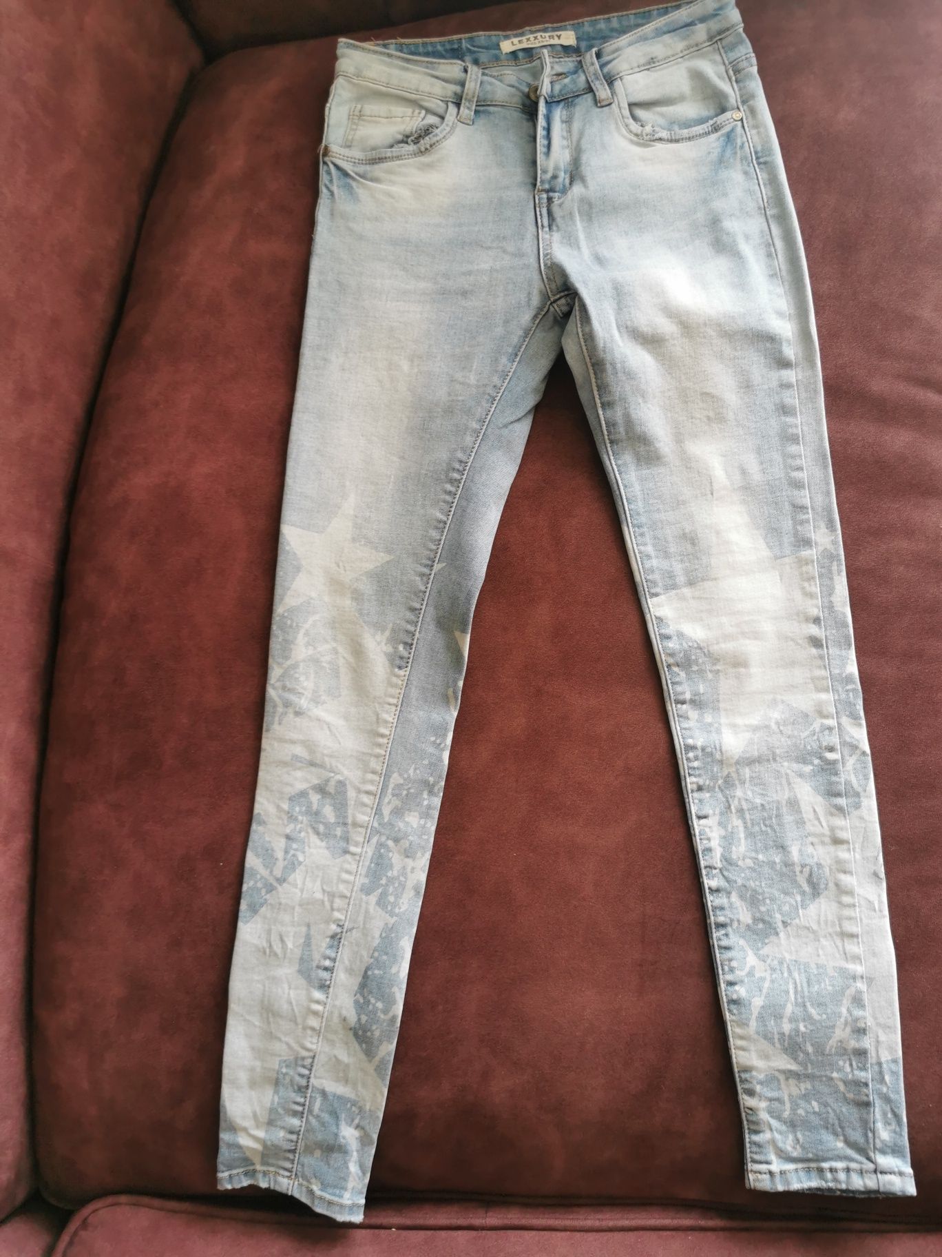 Jeansy skinny print