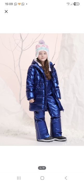 Granatowa zimowa kurtka Sinsay rozm. 134 cm