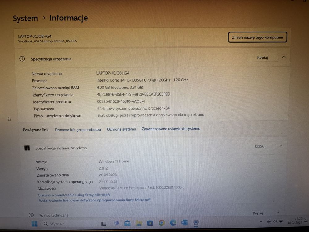 Laptop Asus X509J