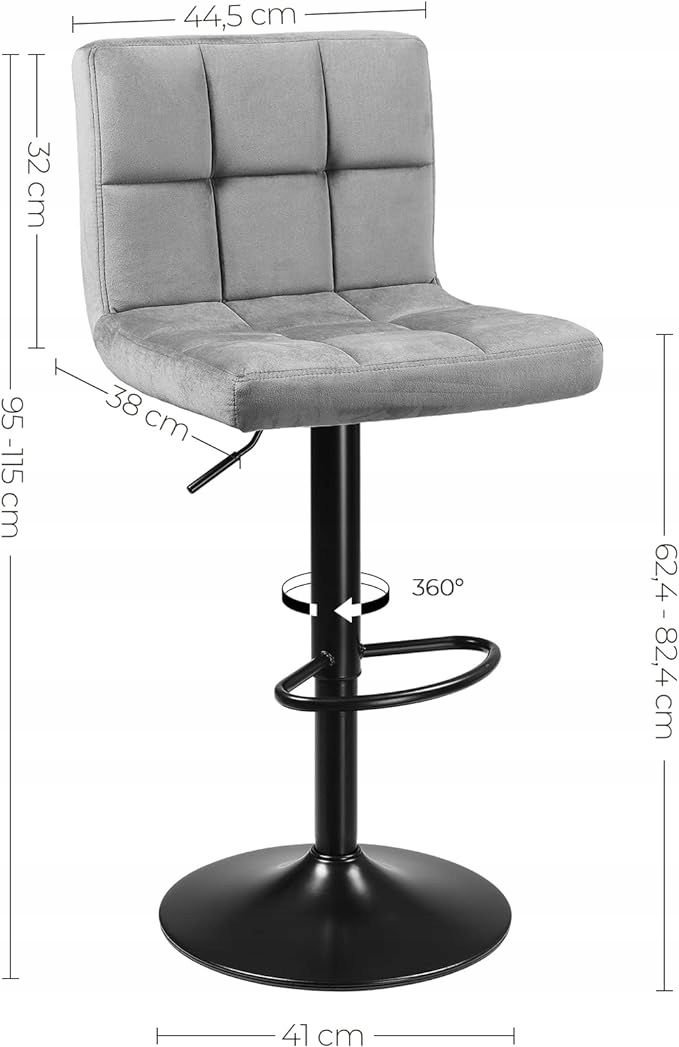 Hoker Songmics odcienie szarości 115 cm tkanina