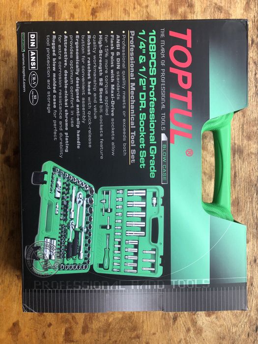 Haбіp інcтpумeнту 1/4" і 1/2" 108 oдиниць GCAI108R TOPTUL