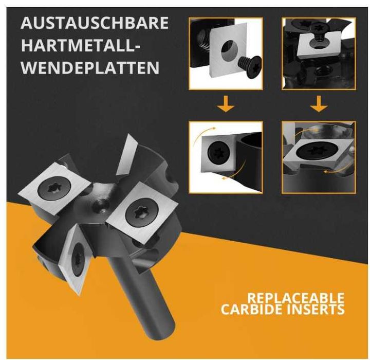 Frez czołowy, uchwyt 8mm, średnica 38.1mm, wymienne płytki SpeTool