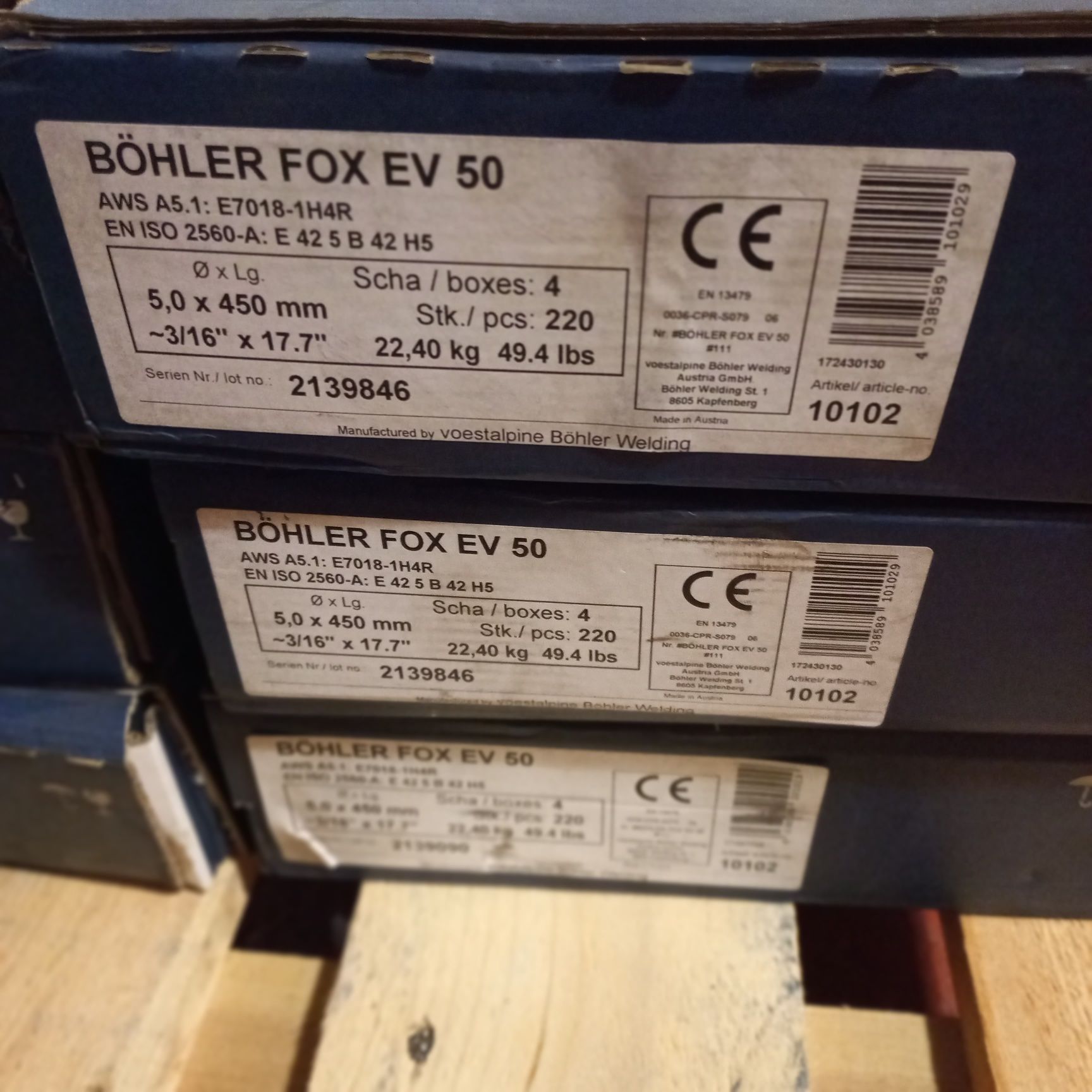 Elektrody Esab OK  Bohler  EV50  5,0x450mm