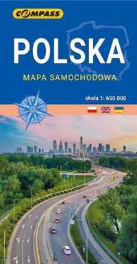 Mapa samochodowa Polska 1:650 000 - praca zbiorowa